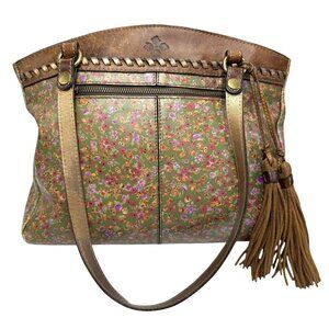 Patricia Nash Poppy Zip Top Tote Bag Shoulder Leather Peruvian Fields Floral